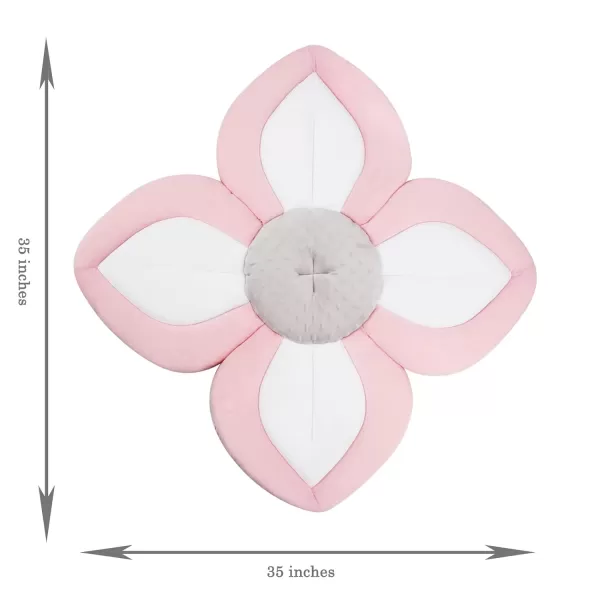 PandaEar Baby Bath Pad for Infant Newborn  Soft Flower Petals for Sink Bathtub Essentials Shower Gift GreyPink
