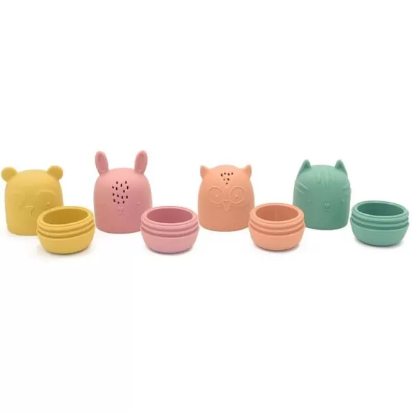 PandaEar Baby Bath Toys 4 Pack Silicone Bath Toys for Infants Toddlers 618 Months Non Toxic Baby Kids Squeezable Shower Toys