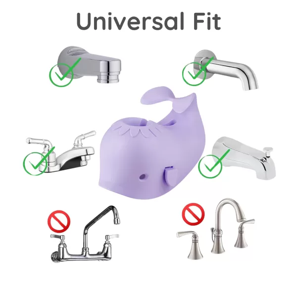 PandaEar Baby Bathtub Faucet Cover for Kids Toddlers  Bath Spout Cover for Baby Bathroom Tub Whale GreenPurple