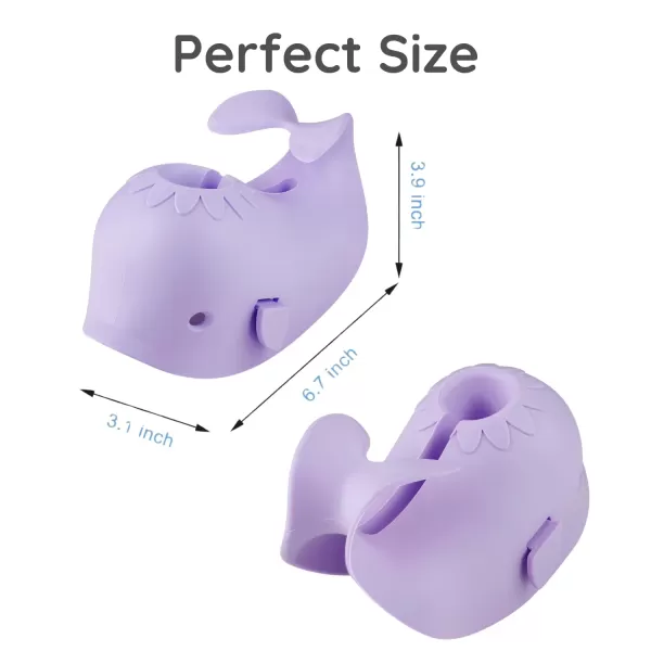 PandaEar Baby Bathtub Faucet Cover for Kids Toddlers  Bath Spout Cover for Baby Bathroom Tub Whale GreenPurple