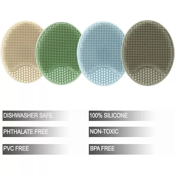 PandaEar Baby Cradle Cap Brush Silicone Baby Bath Brush Massage Brush Set for Dry Skin Cradle Cap and Eczema 4 Pack BlueBlue