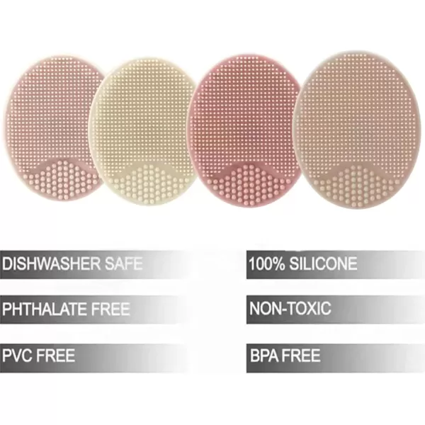 PandaEar Baby Cradle Cap Brush Silicone Baby Bath Brush Massage Brush Set for Dry Skin Cradle Cap and Eczema 4 Pack BluePink
