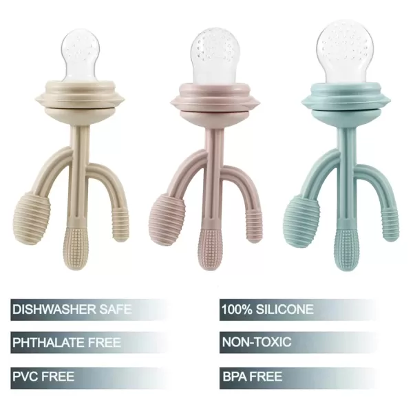 PandaEar Baby Fruit Food Feeder Pacifier 3 Pack Silicone Feeder Cactus Shape Teething Toy Teether 3 Sizes Silicone Pouches for Babies Toddlers Infants Kids BPAFree Food Grade Soft Safe PinkPink