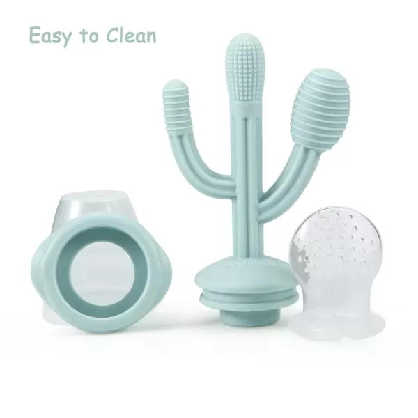 PandaEar Baby Fruit Food Feeder Pacifier 3 Pack Silicone Feeder Cactus Shape Teething Toy Teether 3 Sizes Silicone Pouches for Babies Toddlers Infants Kids BPAFree Food Grade Soft Safe PinkPink
