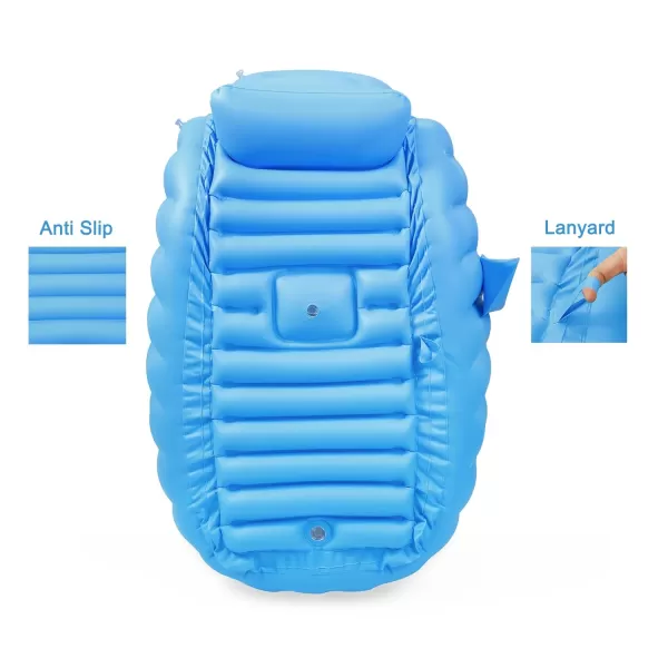 PandaEar Baby Inflatable Bathtub Portable Travel Baby Infant Bath Tub Toddler Bathtub with Air Pump Foldable NonSlip Shower Basin Mini Air Swimming Pool for Newborn PinkBlue