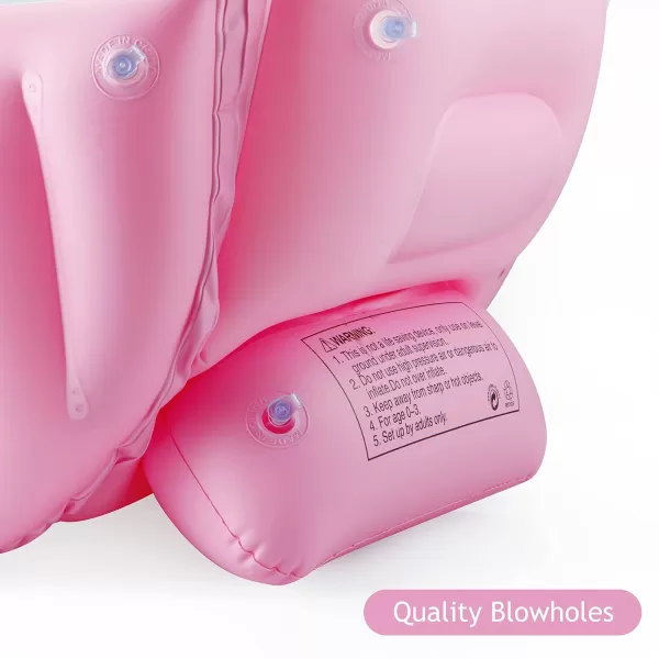 PandaEar Baby Inflatable Bathtub Portable Travel Baby Infant Bath Tub Toddler Bathtub with Air Pump Foldable NonSlip Shower Basin Mini Air Swimming Pool for Newborn PinkPink