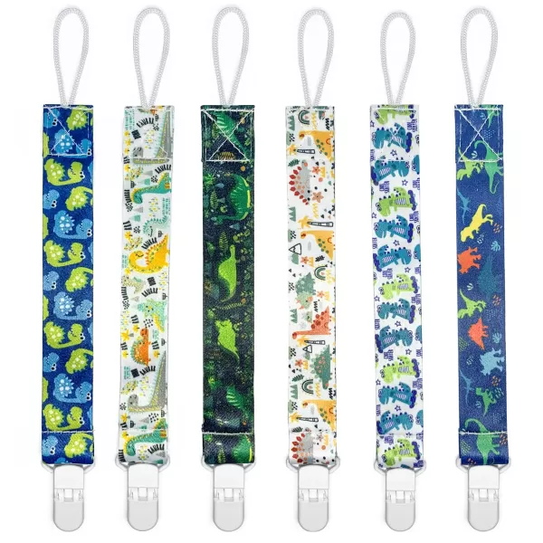 PandaEar Baby Pacifier Clips 6 Pack Universal Holder Leash for Boys and Girls Teething Toys Teethers