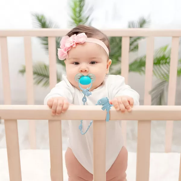 PandaEar Baby Toy Straps  5 Pack Dinosaur Silicone Pacifier Teether Harness Straps  Adjustable Baby Toy Holder for Bottles Strollers High Chairs Cribs