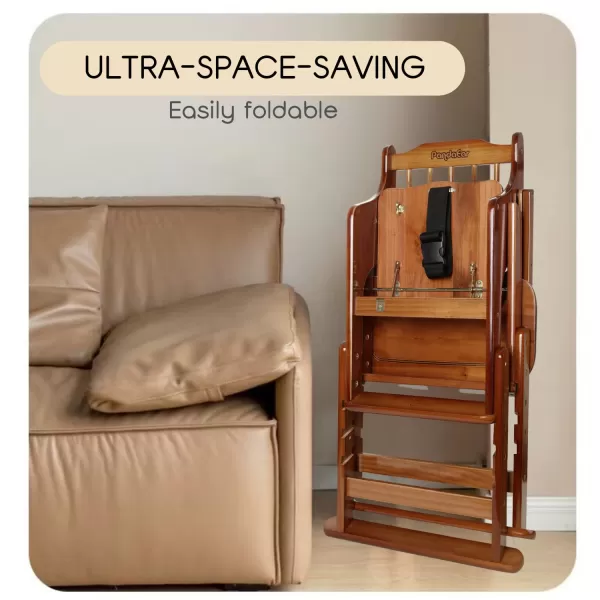 PandaEar Baby Wood High Chair with Removable Tray ampamp Soft Cushion Convertible Child Highchair Feeding Chair with Safety Harness