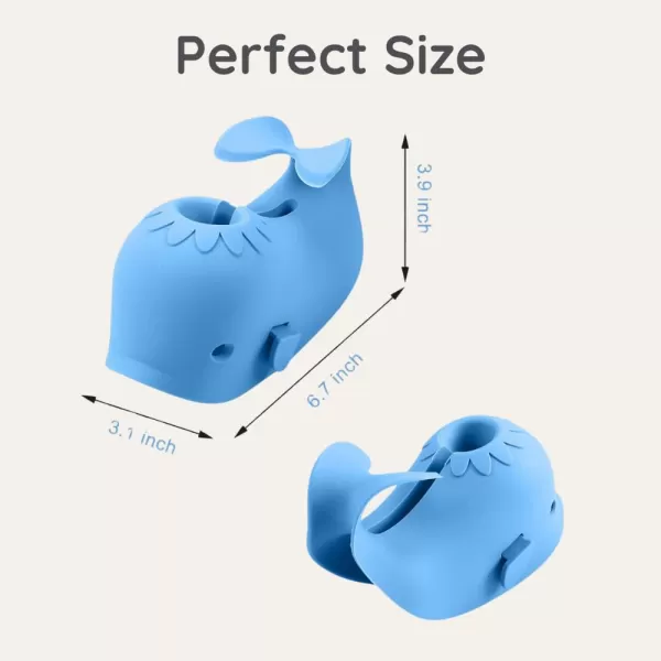 PandaEar Bath Spout Cover Baby Bathtub Faucet Cover Baby Shower Protector Cover for Kids Toddlers Universal Fit Whale BlueBlue