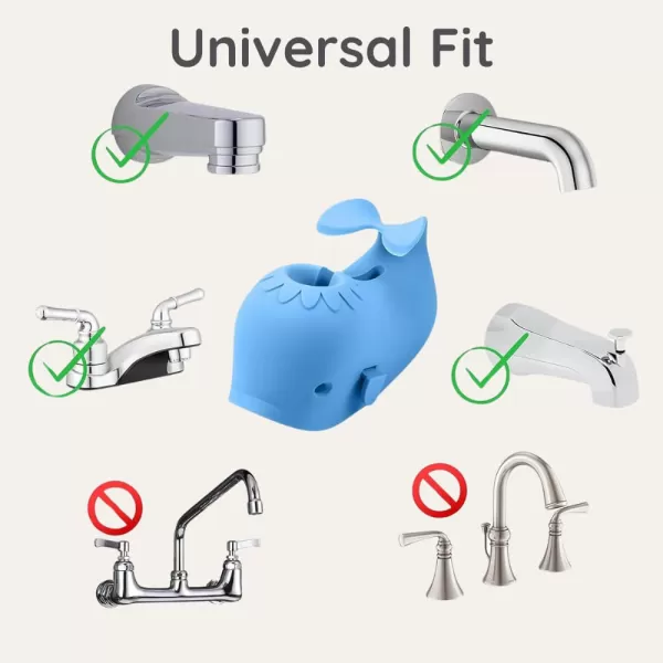 PandaEar Bath Spout Cover Baby Bathtub Faucet Cover Baby Shower Protector Cover for Kids Toddlers Universal Fit Whale BlueBlue