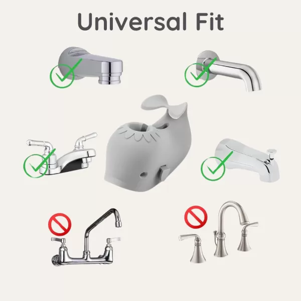 PandaEar Bath Spout Cover Baby Bathtub Faucet Cover Baby Shower Protector Cover for Kids Toddlers Universal Fit Whale BlueGray