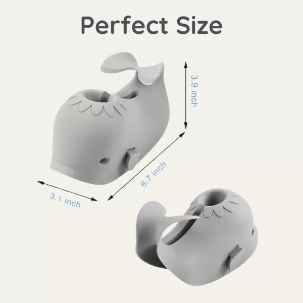PandaEar Bath Spout Cover Baby Bathtub Faucet Cover Baby Shower Protector Cover for Kids Toddlers Universal Fit Whale BlueGray