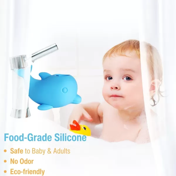 PandaEar Bath Spout Cover for Baby Faucet Cover Bathtub for Kids Safety Baby Shower Bath Tub Spout Cover Protector Baby Bath accessories Universal Fit Blue