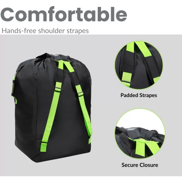 PandaEar Car Seat Travel Bag Backpack for Airplane WaterResistant Car Seat Cover with Shoulder Strap for Infant Convertible Seats ampamp Booster Seat Black