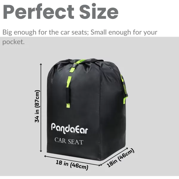PandaEar Car Seat Travel Bag Backpack for Airplane WaterResistant Car Seat Cover with Shoulder Strap for Infant Convertible Seats ampamp Booster Seat Black