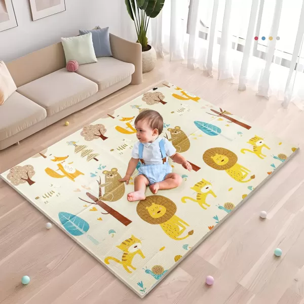 PandaEar Foldable Baby Play Mat 78quot x 59quot Reversible Baby Floor Crawling Mat NonSlip Soft Foam Playmat for Infants Babies Toddlers