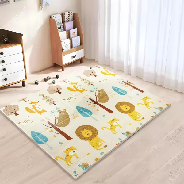 PandaEar Foldable Baby Play Mat 78quot x 59quot Reversible Baby Floor Crawling Mat NonSlip Soft Foam Playmat for Infants Babies Toddlers