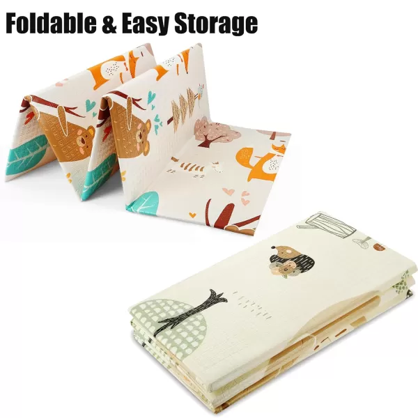 PandaEar Foldable Baby Play Mat 78quot x 59quot Reversible Baby Floor Crawling Mat NonSlip Soft Foam Playmat for Infants Babies Toddlers