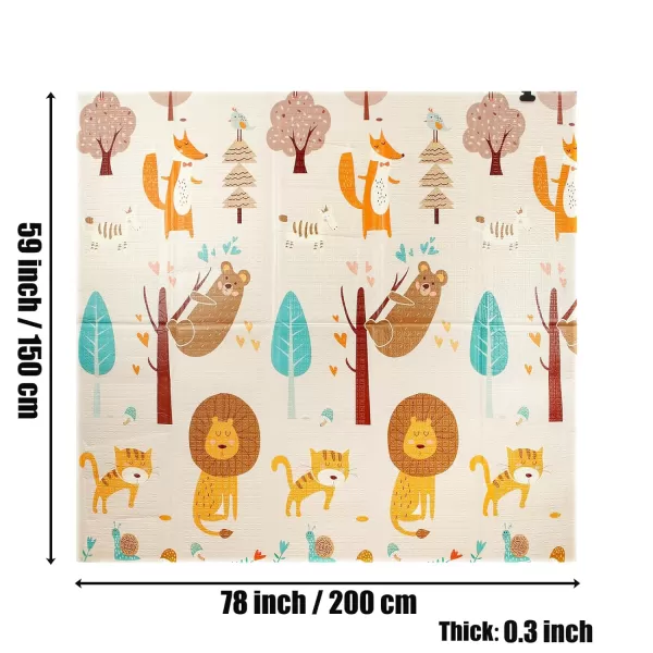 PandaEar Foldable Baby Play Mat 78quot x 59quot Reversible Baby Floor Crawling Mat NonSlip Soft Foam Playmat for Infants Babies Toddlers