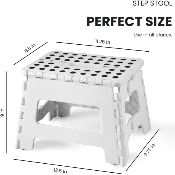 PandaEar Home Folding Step Stool Lightweight Step Stool with 75 Inch Height for Kids Sturdy Foot Stool for Kitchen Bedroom Bathroom ampamp Bathroom WhiteWhite
