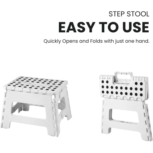PandaEar Home Folding Step Stool Lightweight Step Stool with 75 Inch Height for Kids Sturdy Foot Stool for Kitchen Bedroom Bathroom ampamp Bathroom WhiteWhite