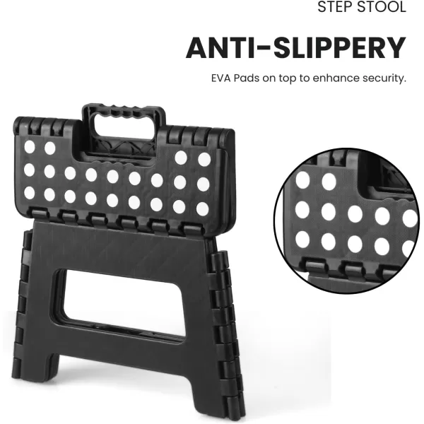 PandaEar Home Folding Step Stool Lightweight Step Stool with 75 Inch Height for Kids Sturdy Foot Stool for Kitchen Bedroom Bathroom ampamp Bathroom WhiteBlack