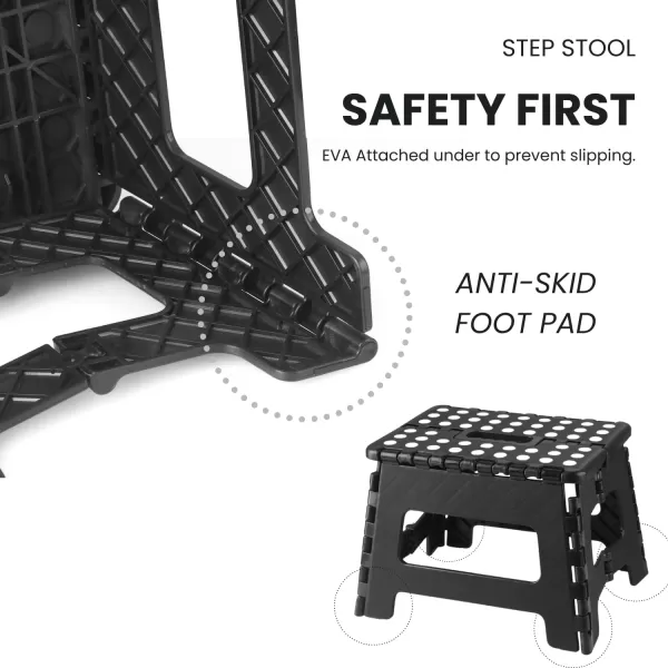 PandaEar Home Folding Step Stool Lightweight Step Stool with 75 Inch Height for Kids Sturdy Foot Stool for Kitchen Bedroom Bathroom ampamp Bathroom WhiteBlack