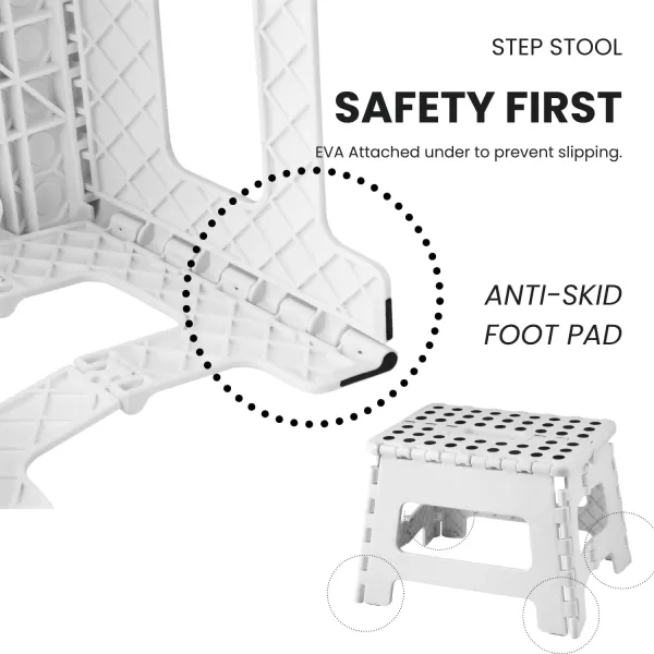 PandaEar Home Folding Step Stool Lightweight Step Stool with 75 Inch Height for Kids Sturdy Foot Stool for Kitchen Bedroom Bathroom ampamp Bathroom WhiteWhite