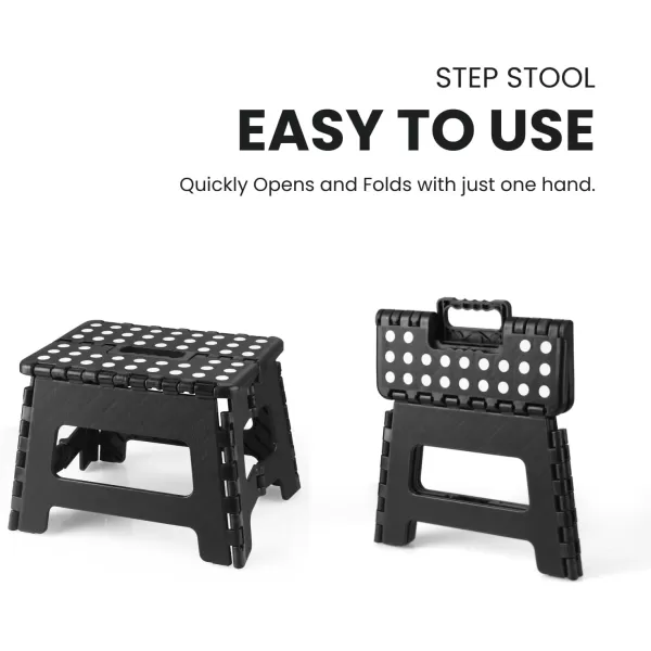 PandaEar Home Folding Step Stool Lightweight Step Stool with 75 Inch Height for Kids Sturdy Foot Stool for Kitchen Bedroom Bathroom ampamp Bathroom WhiteBlack