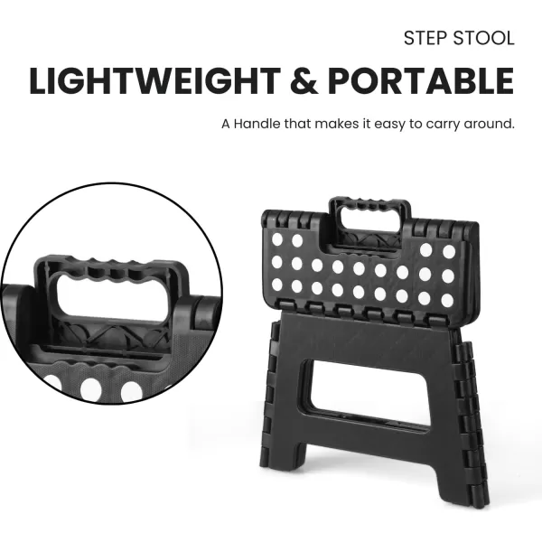 PandaEar Home Folding Step Stool Lightweight Step Stool with 75 Inch Height for Kids Sturdy Foot Stool for Kitchen Bedroom Bathroom ampamp Bathroom WhiteBlack