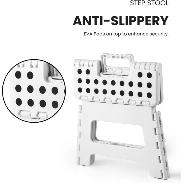 PandaEar Home Folding Step Stool Lightweight Step Stool with 75 Inch Height for Kids Sturdy Foot Stool for Kitchen Bedroom Bathroom ampamp Bathroom WhiteWhite