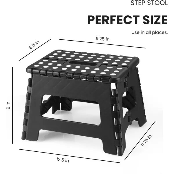 PandaEar Home Folding Step Stool Lightweight Step Stool with 75 Inch Height for Kids Sturdy Foot Stool for Kitchen Bedroom Bathroom ampamp Bathroom WhiteBlack