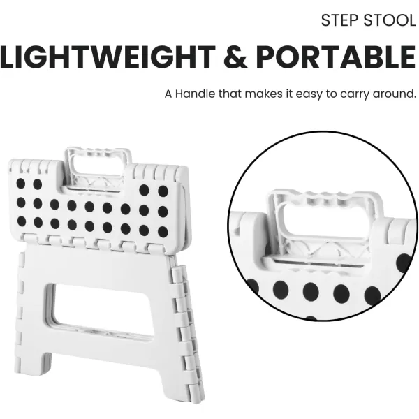 PandaEar Home Folding Step Stool Lightweight Step Stool with 75 Inch Height for Kids Sturdy Foot Stool for Kitchen Bedroom Bathroom ampamp Bathroom WhiteWhite