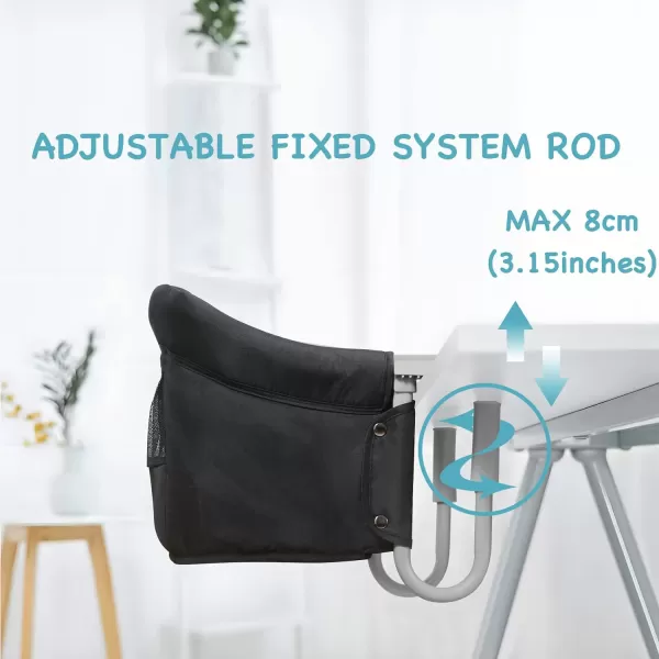 PandaEar Hook On High Chair Baby Portable High Chair for Travel Table High Chair Clip On Baby Eating Chair Booster Seat for Dining Black
