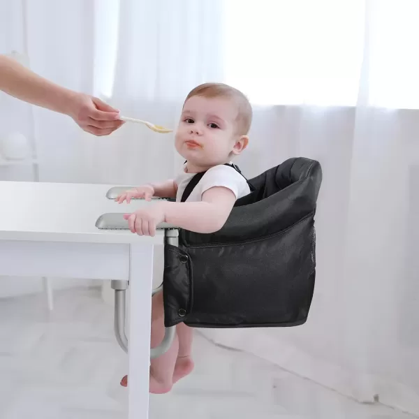PandaEar Hook On High Chair Baby Portable High Chair for Travel Table High Chair Clip On Baby Eating Chair Booster Seat for Dining Black