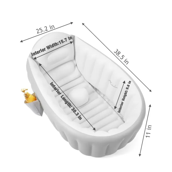 PandaEar Inflatable Baby Bathtub Toddler Tub for Shower Collapsible Portable Bathtub for Kids Baby Bath Tub 612 Months Travel Baby Bathtub Blow Up Tub for Baby with Air Pump