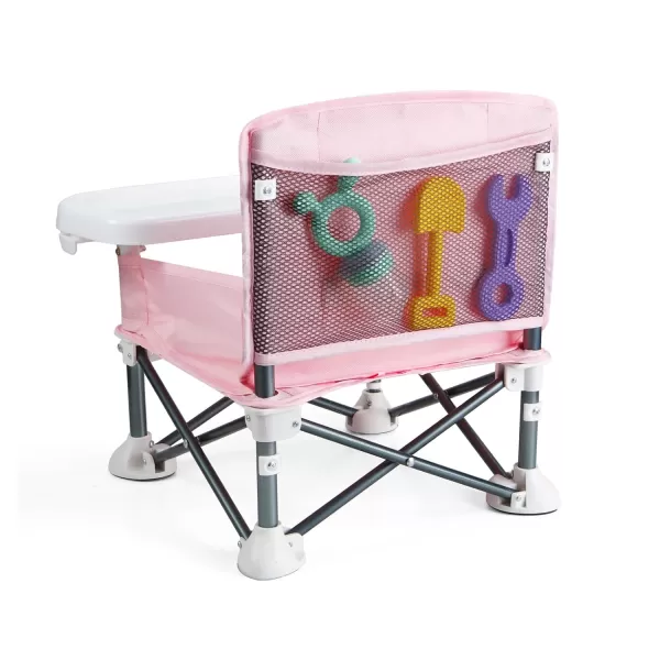 PandaEar Portable Baby Seat Travel Compact Fold with Straps for IndoorOutdoor Use Great for Camping Beach Lawn Toddlers Kids Boys Girls PinkPink