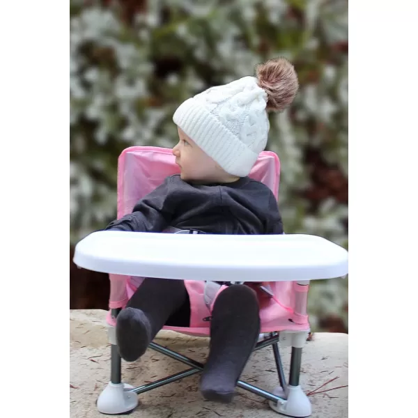 PandaEar Portable Baby Seat Travel Compact Fold with Straps for IndoorOutdoor Use Great for Camping Beach Lawn Toddlers Kids Boys Girls PinkPink
