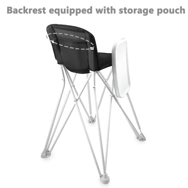 PandaEar Portable High Chair for Babies and Toddlers Foldable HighChair with Tray Baby Travel Dining Chair for Indoor ampamp Outdoor Black