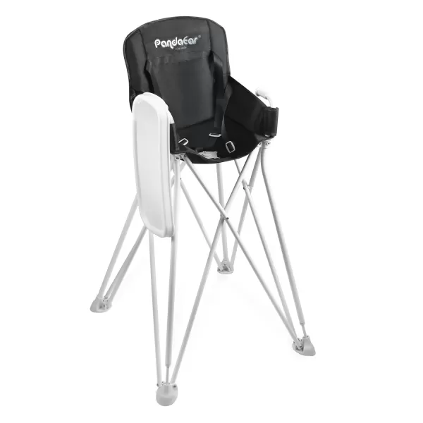 PandaEar Portable High Chair for Babies and Toddlers Foldable HighChair with Tray Baby Travel Dining Chair for Indoor ampamp Outdoor Black