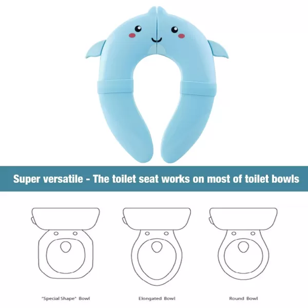 PandaEar Portable Potty Seat for Toddlers Travel Foldable Potty Seat for Toddler Kids NonSlip Fits Round ampamp Oval Toilets  Ideal for Boys ampamp Girls Potty Training  Includes Free Travel Bag