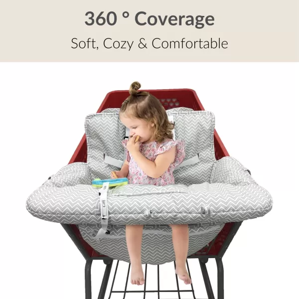 PandaEar Shopping Cart Cover for Baby 2in1 Grocery Cart Seat Cover ampamp Baby Highchair Cover for Infant Toddler Grey