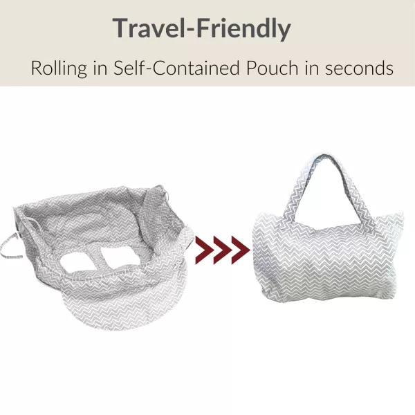 PandaEar Shopping Cart Cover for Baby 2in1 Grocery Cart Seat Cover ampamp Baby Highchair Cover for Infant Toddler Grey