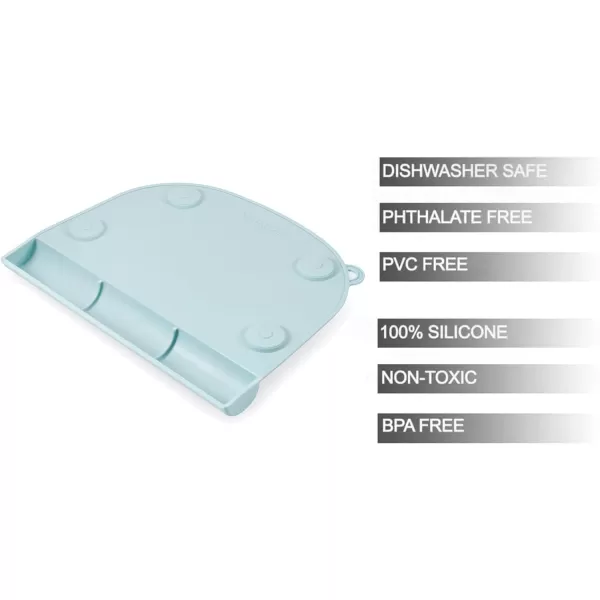 PandaEar Silicone Suction Placemats for Baby Kids Food Grade Mats Toddler Placemats with Food Catching Pockets for Dining Table ampamp Restaurants Blue
