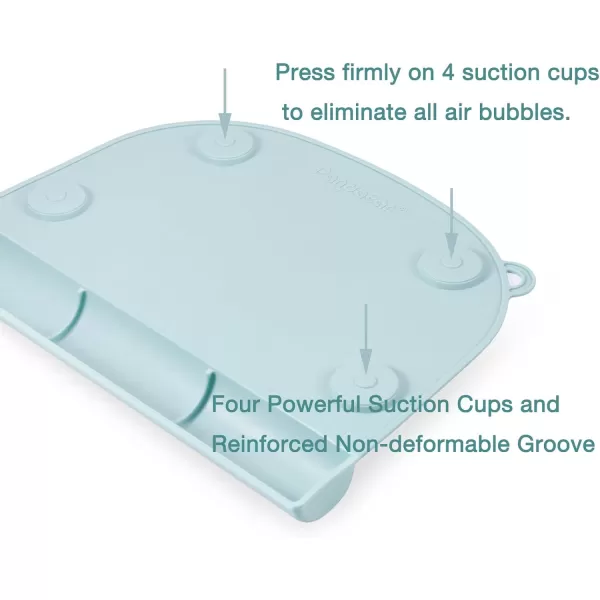 PandaEar Silicone Suction Placemats for Baby Kids Food Grade Mats Toddler Placemats with Food Catching Pockets for Dining Table ampamp Restaurants Blue