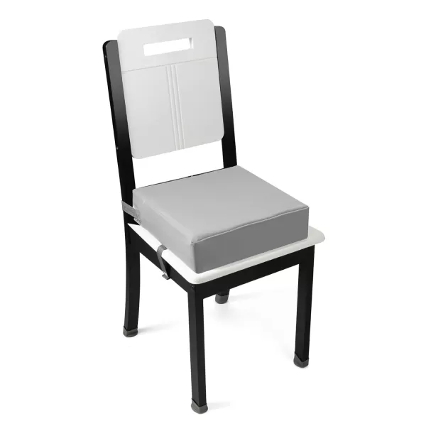 PandaEar Toddler Booster Seat for Dining Table Portable Increasing Booster Cushion for Kids Double Strap Safety NonSlip Bottom Grey