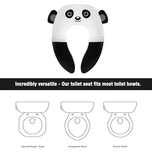 PandaEar Toilet Seat Cover  Folding Travel Toilet Seat for Children and Potty Training  Portable Silicone Toilet Seat for Toddlers Boys ampamp Girls with NonSlip Silicone Pads  Recyclable Toilet SeatBlack