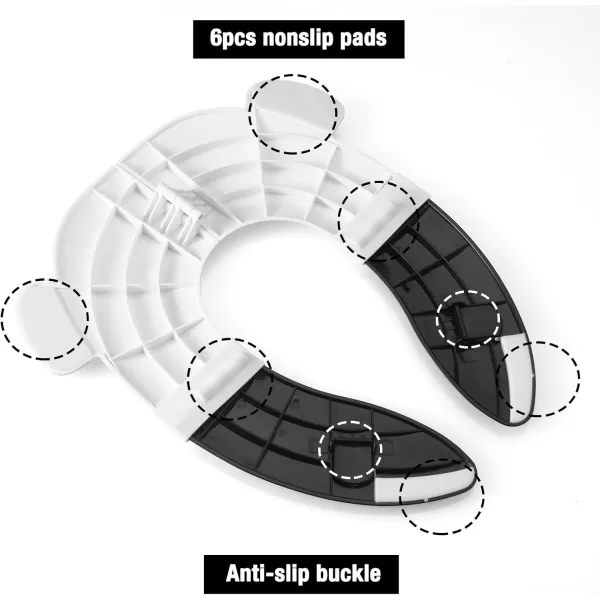 PandaEar Toilet Seat Cover  Folding Travel Toilet Seat for Children and Potty Training  Portable Silicone Toilet Seat for Toddlers Boys ampamp Girls with NonSlip Silicone Pads  Recyclable Toilet SeatBlack