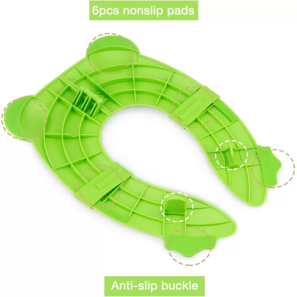 PandaEar Toilet Seat Cover  Folding Travel Toilet Seat for Children and Potty Training  Portable Silicone Toilet Seat for Toddlers Boys ampamp Girls with NonSlip Silicone Pads  Recyclable Toilet SeatGreen